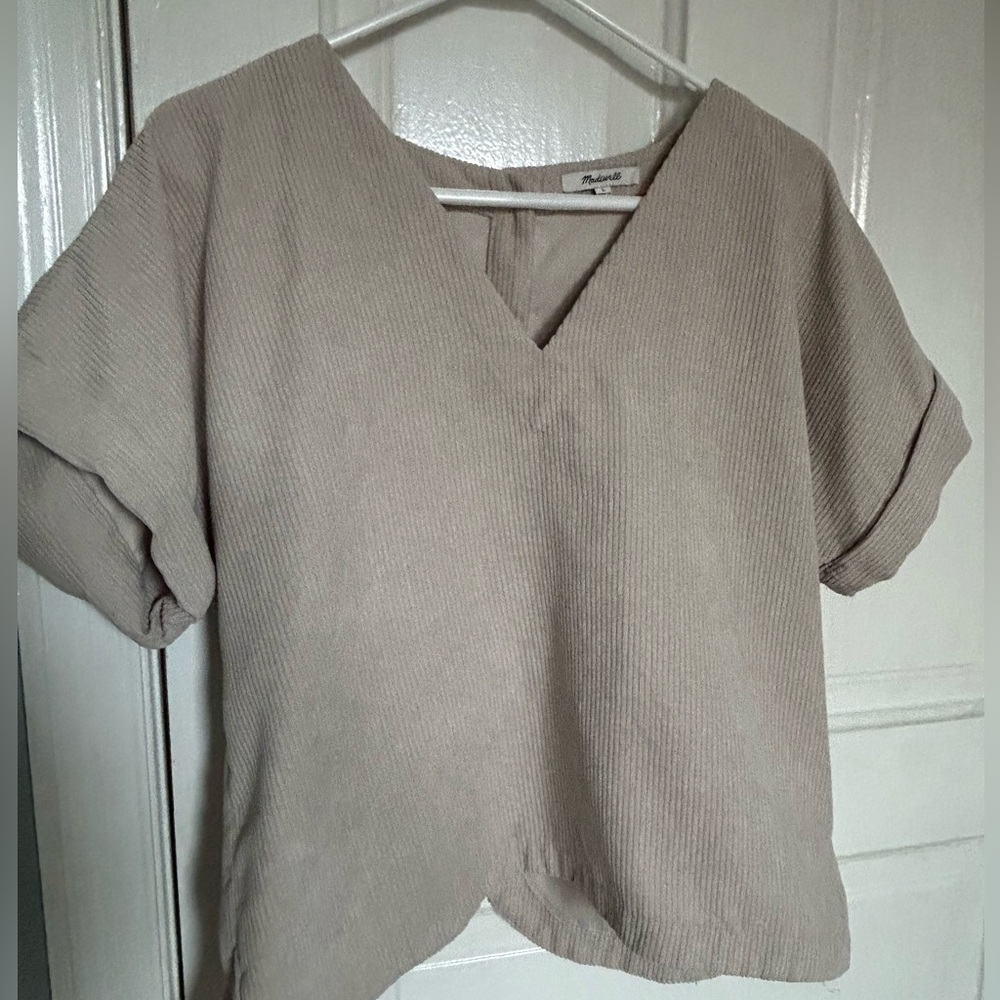 Madewell Tan V-Neck Top